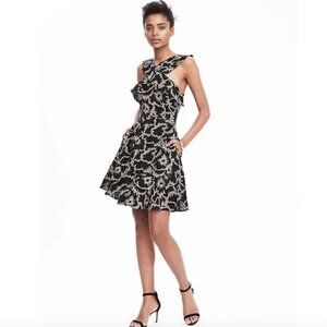 Banana Republic Floral Ruffle Halter Dress, 0